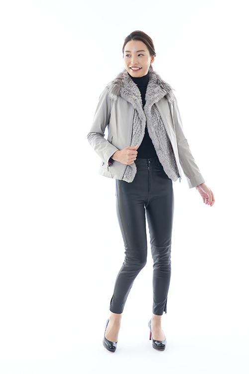 ラムジャケット　ファーダウン付き　ラムレザーパンツ